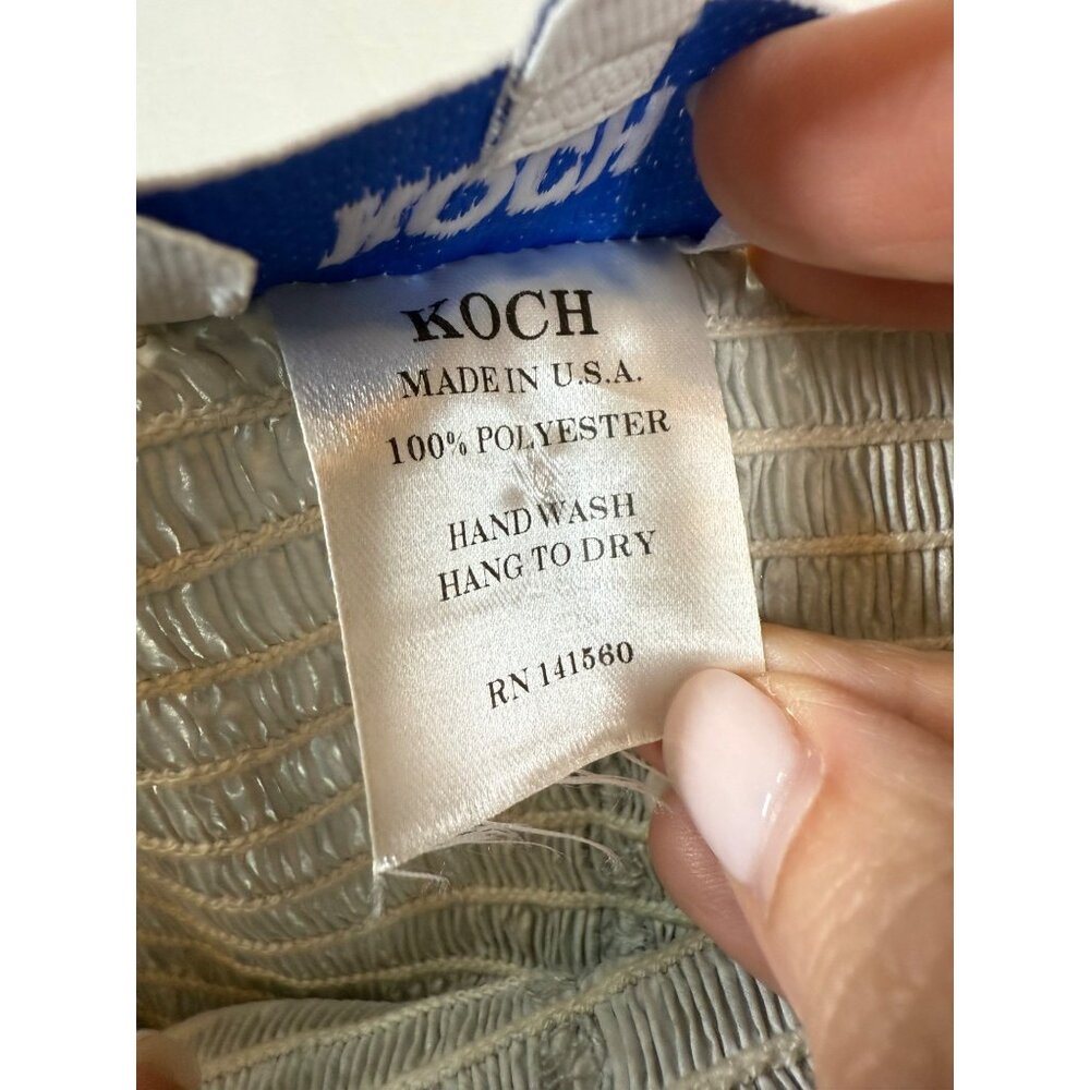 Koch Metallic Silver Smocked High-Waist Shorts Size S USA-Made Shiny (bin S113) - Picture 2 of 7